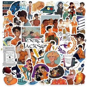 50 Pcs Movie Percy Jackson Stickers for Water Bottle Waterproof Vinyl Movie Decals for Kids Laptop Tablet Scrapbook Binders Luggage Skateboard (Percy Jackson)