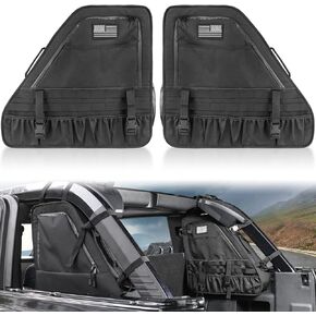 Black Rear Trunk Roll Bar Organizer Storage Bag Compatible With For 2021 2022 2023 2024 Ford Bronco 2/4 Door Space Expansion Interior Accessories Roll Cage Cargo Organizers Saddlebag