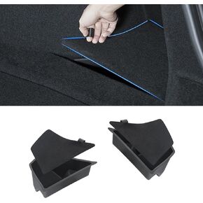 for 2024 Tesla Model 3 Trunk Organizer Waterproof Rear Trunk Side Storage Bins Box with Carpeted Lip Interior Accessories （2 Pack）