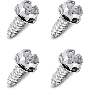 4 PCS Car License Plate Screws, Stainless Steel Screws, Vehicles License Plate Bolts, Automotive Screw Fastener Kit, Rustproof Car Frame Accessories, Universal for Most Cars, Trucks (Silver)