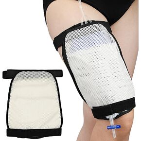 Leg Bag Mesh Holder with Pocket for Urine Collection Bags Nephrostomy Foley Urinary Catheter Stabilization Device Suprapubic Drainage Cath Kidney Failure Supplies Wheelchairs Men Women Pack of 1