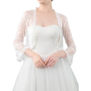 Campsis Bride Lace Shawls White Flower Wedding Wraps and Shawls Cover up Appliques Floral Bridal Stoles for Women and Girls