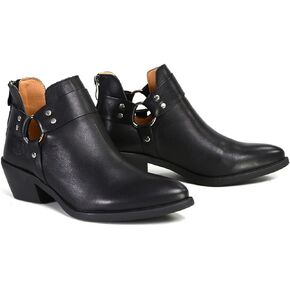 Milwaukee Leather MBL9443 Women's 'Sleek' Premium Black Leather Classic Harness Ring Fashion Shoes