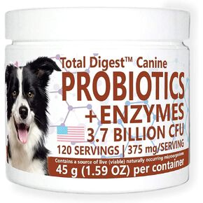 Total Digest™ Canine Probiotics and Enzymes for Dogs, All-Natural Digestive System Dietary Supplement Formula for Dogs (120 Days)
