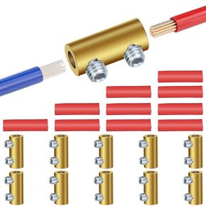 Linkstyle 10PCS 10 AWG Gauge Wire Connector Nut Kit, 60A Quick Wiring Connection Terminal, Splicing Quick Wiring Connection Terminal, Circuit Connector Wire Connector with Screws and Heat Shrink Tube