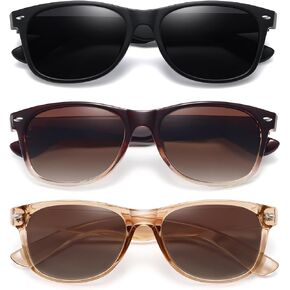 MEETSUN Classic Polarized Sunglasses for Women Men Trendy Retro Sun Glasses for Driving UV Protection (3 Pack)