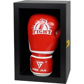 Boxing Glove Display Case for Boxing Glove Baseball Mitt Wall Mount Lockable Showcas Holder Full Size pro UV Protected Clear Acrylic Holder Stand Box for Signed Boxing Glove Protection