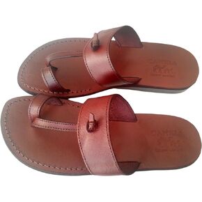 Biblical Style 09 Unisex Adults Genuine Leather Flip Flops Jesus Sandals