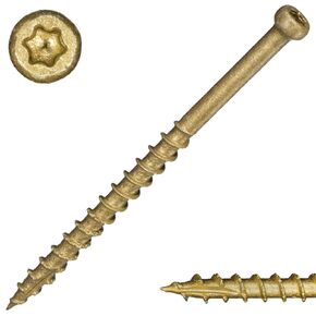 #8 x 1-5/8" Saberdrive Tan XL1500 Trim Screws 5 LB, Approx. 1104 Pieces, Durable Wood Screws, Serrated Thread for Secure Fastening, Avoid Cam Out