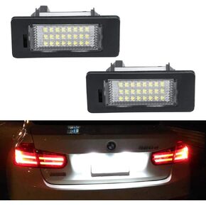 Gempro LED License Plate Lights Assembly Rear Tag Lamps Kit for BMW 1 3 5 Series X1 X3 X5 X6 M3, 6000K Xenon White, 2 Packs