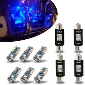 iBrightstar 41mm 211-2 212-2 578 194 168 T15 LED Bulbs 3030 Chipset Error Free for Car Truck Interiors Dome Map Door Courtesy License Plate Lights pack of 10, Blue