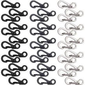 36 PCS Mini Carabiners for Climbing, ECANGO Small Durable Metal Spring Backpack Clasps for Paracord Camping EDC Keychain Clips Spring Snap Hook Tactical Survival Gear (3 Colors)