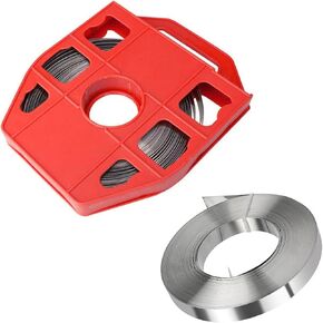 304 Stainless Steel Strapping Band Strap 3/4 Inch for Strapping 0.03" Thick, 100ft Roll in Plastic Case with Handle
