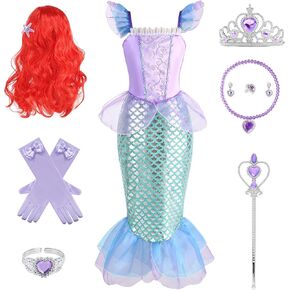 Princess Costume for Little Girls Cosplay Princess Dress Birthday Party Halloween Christmas 3-10Y