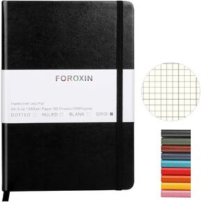 Blank Journal Notebook, (Black), 160 Pages, Medium 8.3x5.7 inches - 100 gsm Thick Paper, Hardcover