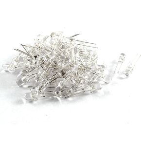 uxcell LED Bright Light Lamp Emitting Diode, 70 Piece, DC 3V-6V, 5 Mm, White
