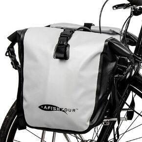 Waterproof Bike Pannier - 25L Saddle Bag for Bicycles Rear Rack - Bike Bag for Grocery, Laptop (Yellow)