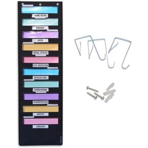 Ultimate Office WalMaster Heavy Duty, 10-Pocket Wall Chart Filing System WITH LABEL HOLDERS for Classroom and Office, File Organizer Includes Mounting Hardware & Door Hooks POCKETFILES SOLD SEPARATELY