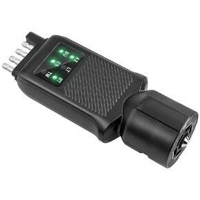 Oyviny 7 Way Blade & 5/4 Pin Trailer Light Circuit Tester with LED Indicators, 7 Pin to 5 Flat 6 Function Light Tester for RV Truck Trailer Socket Tester