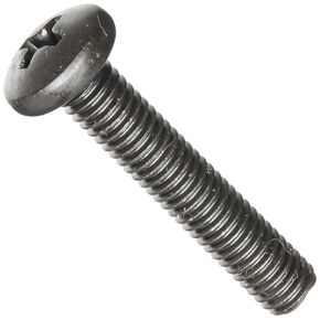 Small Parts FSCF101PPSB Steel Pan Head Machine Screw, Black Oxide Finish, Meets ASME B18.6.3, #2 Phillips Drive, #10-32 Thread Size, 1" Length, Fully Threaded, Import (Pack of 100)