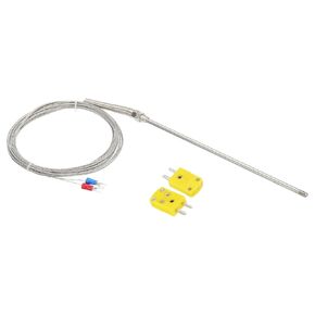 MECCANIXITY K Type Thermocouple Probe 5mm Probe 932°F(500°C) 10ft with 2pcs K Type Male Connector for Measuring