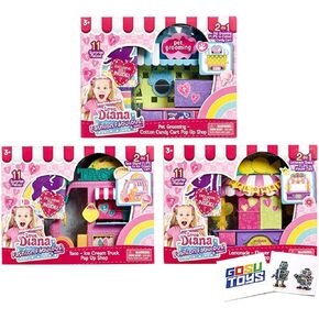 Love, Diana Fashion Fabulous Playset (3 Pack) Pop Up Shops with 2 Gosutoys Stickers