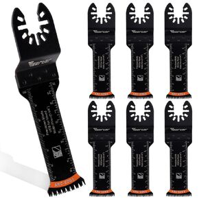1-1/4'' Bi-Metal Oscillating Saw Blade 7PCS/Set, Extra Long Universal Multi-Tool Blade Kit Curved Edge Precision Cutting for Metal, Nailed Wood, Drywall, PVC (31mm)