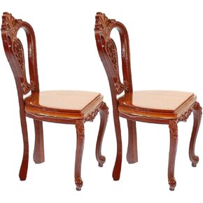 Gadpiparty Mini Wooden Chair 2pcs Miniature Wooden Chair Dollhouse Dining Chairs 1/12 Scale Chair Models Tiny Vintage Chairs Mini House Chair for Dollhouse Furniture Decorations