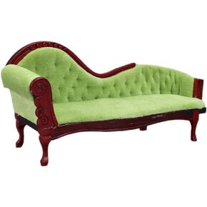 ERINGOGO Dollhouse Princess Couch Vintage Dollhouse Sofa Arm Chair 1:12 Scale Wooden Miniature Living Room Furniture Loveseat Mini House Decoration Accessories for Dolls
