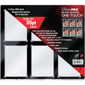 Ultra PRO - Black Border ONE-Touch 6 Graded Card Display Case, Show Off & Protect (Standard Size) Graded Baseball Cards, Football Cards or Collectible Gaming Cards, Magnetic Closure & UV-Resistant