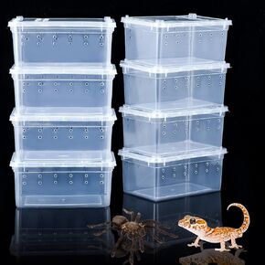 8 Pcs Spider Terrariums Breeding Box Hatching Container Transparent Feeding Box for Reptile Spider Scorpion Centipede