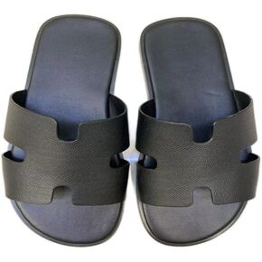 Mens Casual Comfortable Lightweight Fashion Genuine Leather Slip Slide Indoor and Outdoor Open Sandal Anti Slip Cushion Support