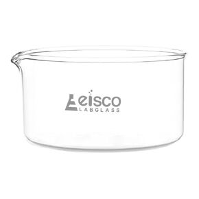 EISCO Crystallizing Dish, 500ml - Flat Bottom, with Spout - Borosilicate 3.3 Glass - Laboratory, Kitchen, Crafts