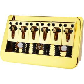 Guyker Adjustable Guitar Bridge 10.5mm String Space with Copper Fixed Saddles and Zinc Block Replacement Part for 6 String Electric Guitar (GG-2006, Black)