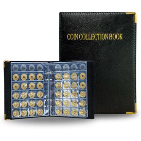 Intendvision Coin Collection Album - 20 Pages 360 Pockets Coin Storage for Collectors, 2 Coin Size Pockets Coin Holder Coin Collection Book for Coins, U.S.Pennies Dimes Nickels Quarters, Small Badges