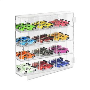 Ikee Design Acrylic Collection 25 Compartments Display Case with Magnets Door, Wall-Mounted Storage Organizer Rack for Small Pop Figure, Doll and Gemstones, Compartment: 2 W x 1.8D x 2H in