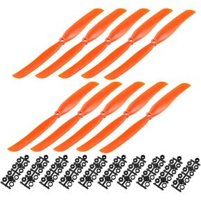 uxcell RC Propellers CW 9050 9x5 Inch 2-Vane Fixed-Wing for Airplane Toy, Nylon Orange 10pcs with Adapter Rings