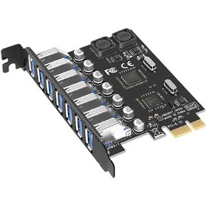 Dracaena 7 Ports USB 3.0 PCI Express USB Expansion Card,USB 3.0 7 Ports Expansion Card,Connect 7 Devices Expanded,Not Compatible with PCIe Riser,Support Desktop PC, Linux/WindowsXP/ 7/8/ 8.1/10