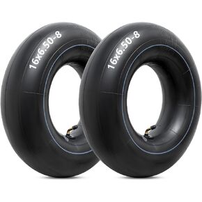 Heavy Duty 16x6.50-8 Inner Tubes with TR-87 Bent Valve Stem, Premium Replacement 16x6.50-8/16x7.50-8 Lawn Mower Tire Tubes Fit for Tractor, Garden Trailer, Golf Carts, Wheelbarrows and More Pack of 2