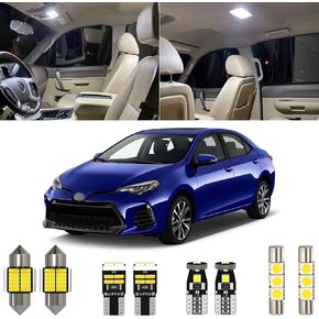 6 Piece 6000K White Corolla LED Interior Light Kit Package Replacement for Toyota Corolla 2003-2012 2013 2014 2015 2016 2017 2018 2019 2020 2021 2022, with Placement Diagram and Install Tool