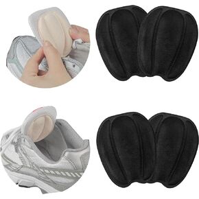 Tongue Pads for Shoe Too Big, Size Reducer, Non Slip Tongue Cushion Insert for Loose Shoe, Heel Pads Replacement Shoe Filler for Men Women, Size Large, Rubbing (2PairsBlack)