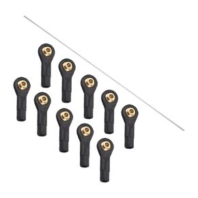 MECCANIXITY Fully Threaded Rod M3 x 250mm 304 Stainless Steel Right-Hand Threads with M3 Rod End Black 10pcs