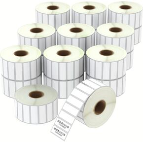 BETCKEY - 1.5" x 0.5" (38 mm x 13 mm) File Folder & Address Labels Compatible with Zebra & Rollo Label Printer,Premium Adhesive & Perforated [20 Rolls, 47000 Labels]