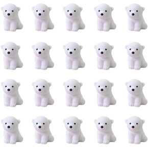 20pcs Cute Erasers Polar Bear Shape Rubber Pencil Eraser Students Party Favors Gifts