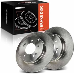 A-Premium 11.10 inch (281.94mm) Rear Drilled and Slotted Disc Brake Rotors Compatible with Select Hyundai and Kia Models - Sonata 05-18, Tucson 15-17, Azera 09-17, Optima 11-17, Cadenza 14-16