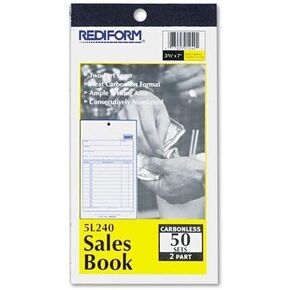 REDIFORM OFFICE Products 5L240 كتاب المبيعات، 3-5/8 × 6 3/8، نسخة مكررة بدون كربون، 50 مجموعة/كتاب