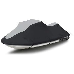 Super Heavy-Duty TOP of The LINE Jetski Cover Compatible for Yamaha Wave Runner VX Deluxe 2007-2014 Jet Ski PWC Cover Black/Grey