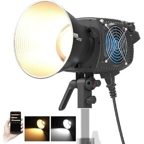 ZHIYUN MOLUS B200 200W COB LED Video Light [Official] 2700K-6500K CRI 96+ TLCI 96+ 39990 Lux/1M App Control 13 Scene Effects Bowens Mount Silent Continuous Output Lighting for Photography Studio Light