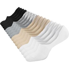 CHARMKING 8 Pairs Women Invisible No Show Socks Triple-reinforced slip resistance All-Day Breathable & Moisture Wicking
