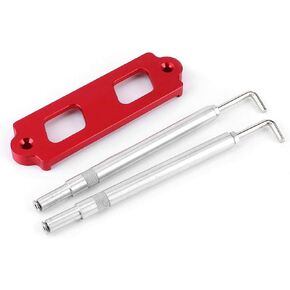 Car Battery Holder, Aluminum Alloy Battery Tie Down Kit Hold Down Rod Bracket with Hooks Fit for Honda Civic/CRX (Black)
